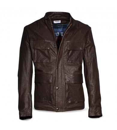 GIACCA SOLO RIDER  BROWN LEATHER MAN GIACCA IN PELLE MARRONE DMD