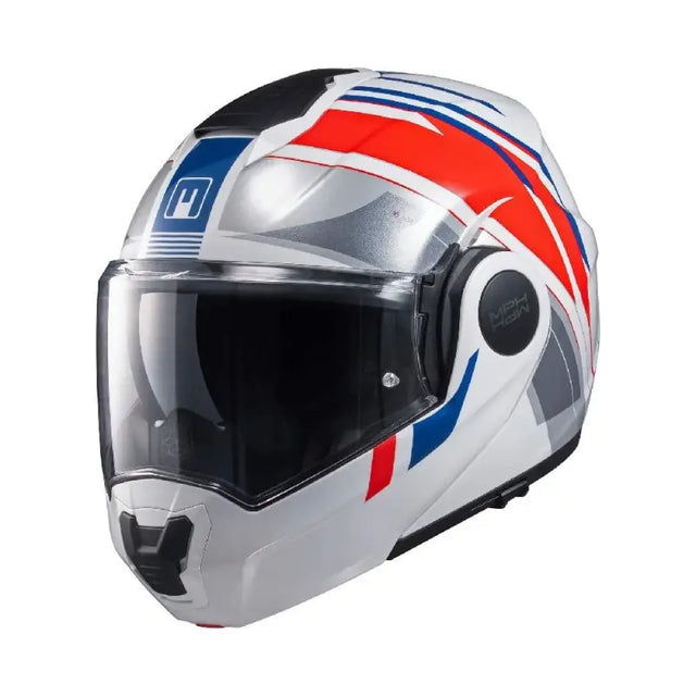 Casco Convertibile Artra Ece 22.06 Bianco-Rosso-Blu con Pinlock'70  Mph