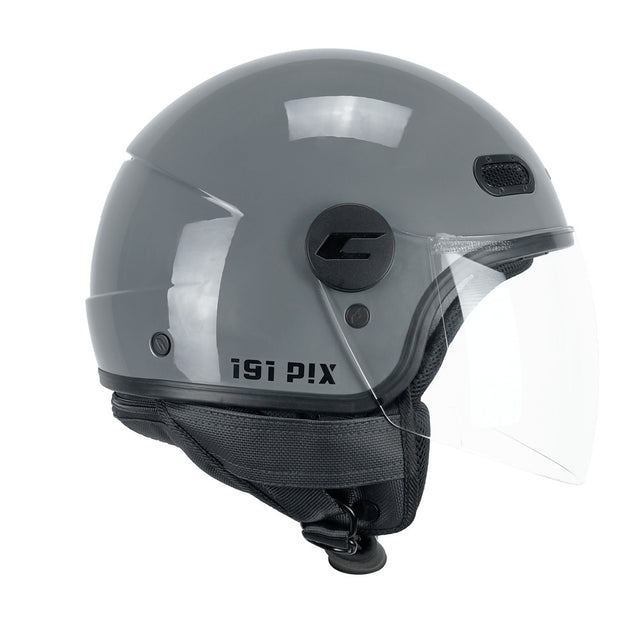 Casco Jet Pix Mono Grigio con Visiera Lunga Cgm - 1