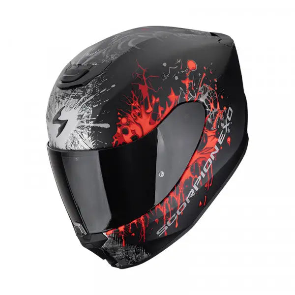 Exo-391 Wolf Nero.opaco-argento-rosso Casco Integrale Scorpion