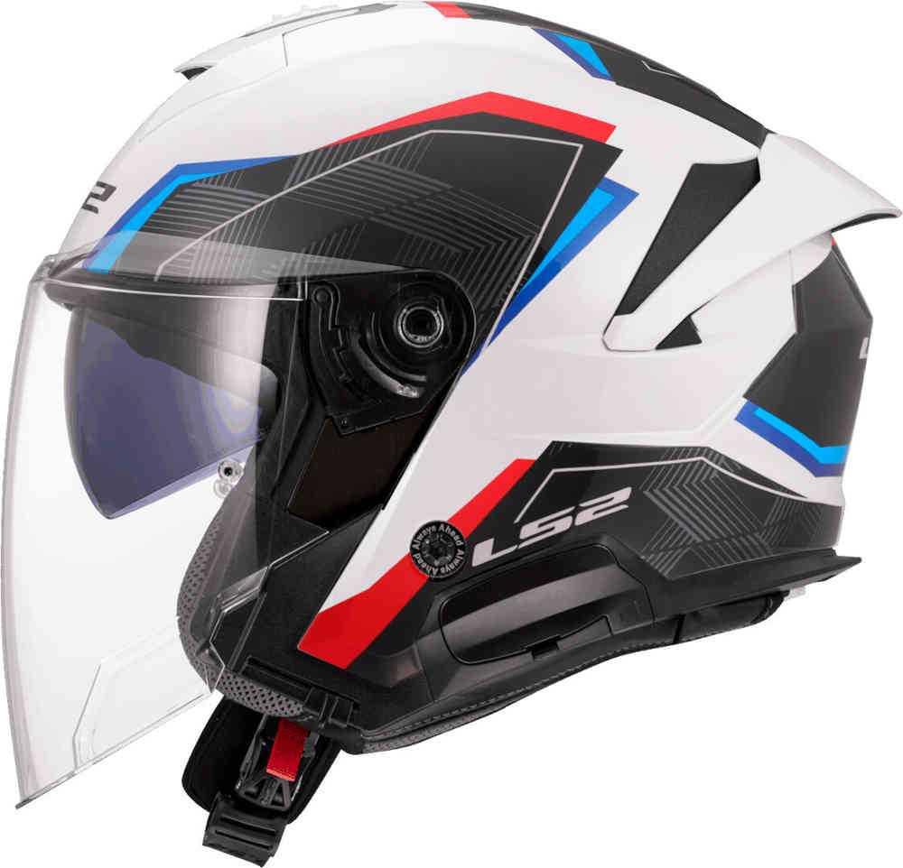 Of618 Verso Ii Air White Blue Red Casco Jet Doppia Visiera  Ls2