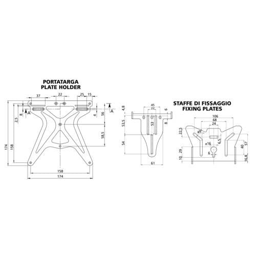 Portatarga Moto "aero-x"  Universale - 2
