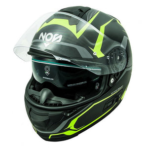 Casco Ns-7f Douglas Nos - Casco Integrale Nero Opaco Giallo Fluo In Fibra - 1