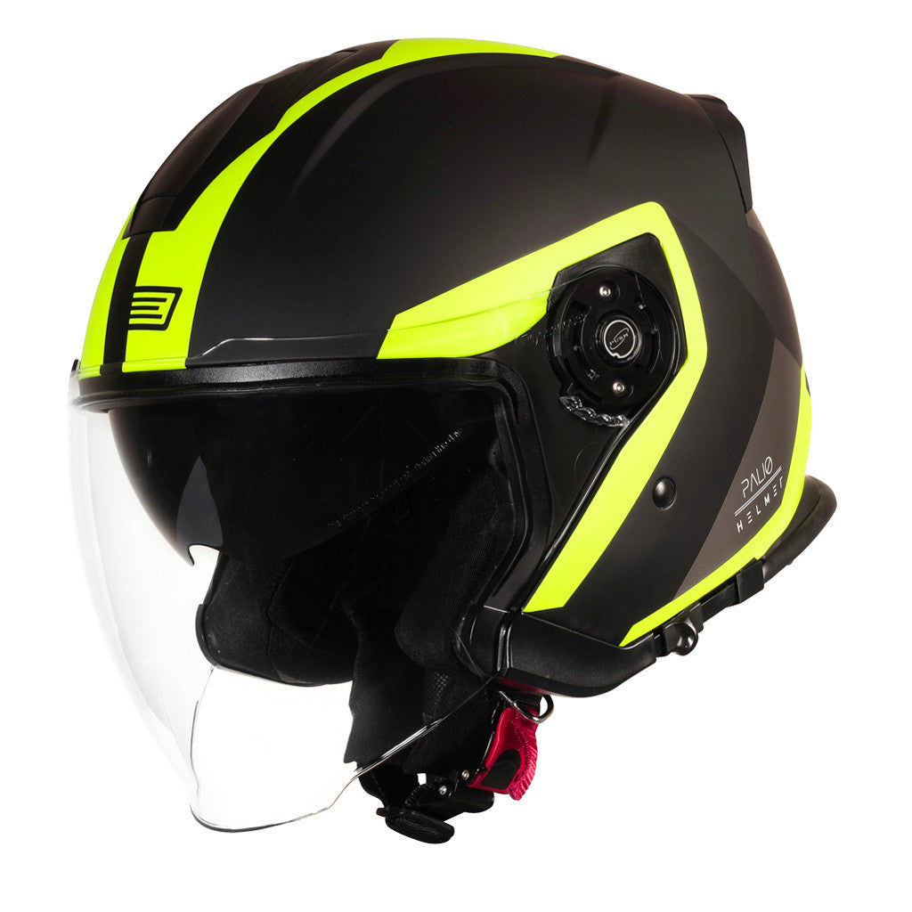 Casco Palio 2.o Origine - Casco Jet Techy Fluo Yellow Black Matt - 1