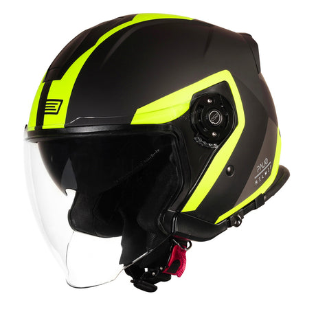 Casco Palio 2.o Origine - Casco Jet Techy Fluo Yellow Black Matt - 1
