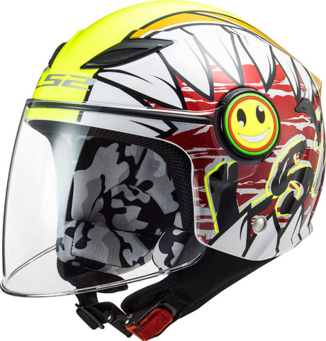 Casco Bambino Of602 Funny Ls2 - Casco Jet Crunch White Hi-vis - 1