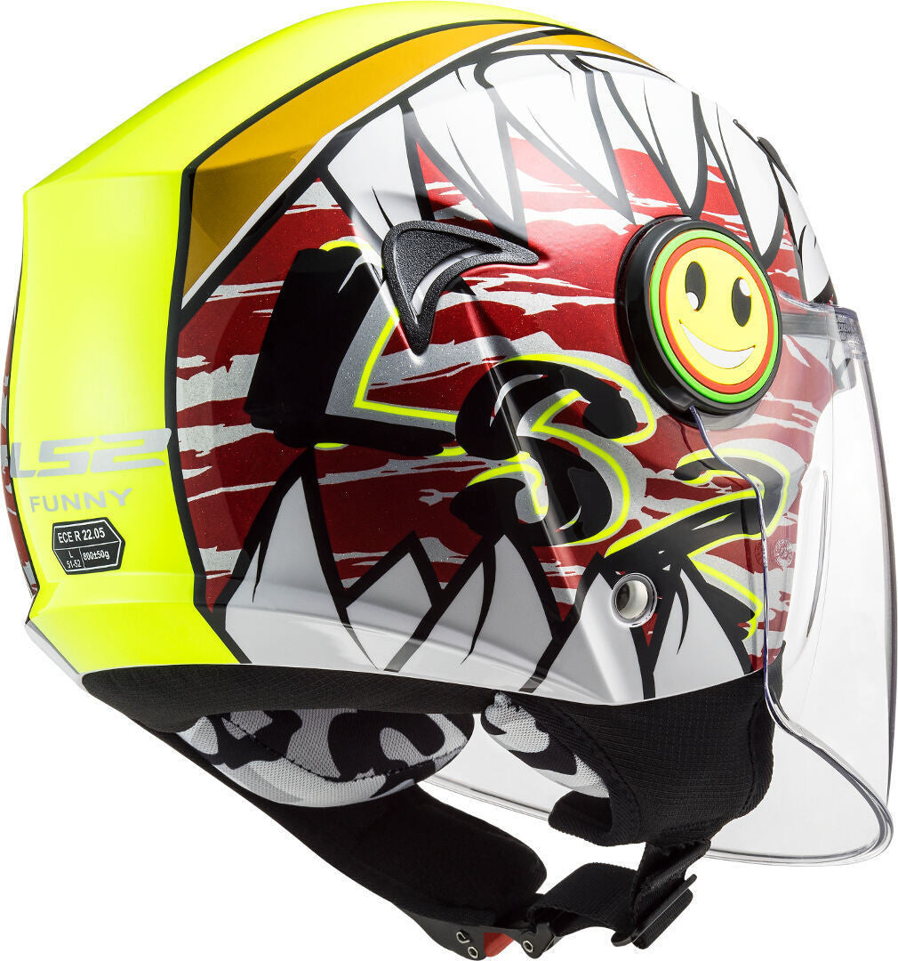 Casco Bambino Of602 Funny Ls2 - Casco Jet Crunch White Hi-vis - 2