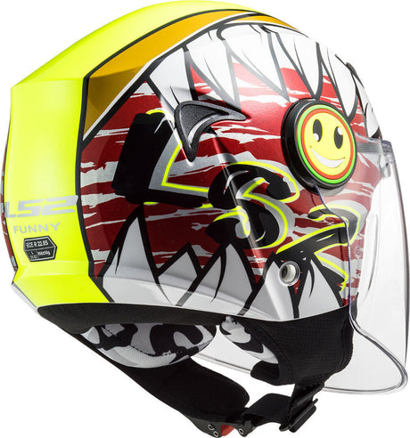 Casco Bambino Of602 Funny Ls2 - Casco Jet Crunch White Hi-vis - 2