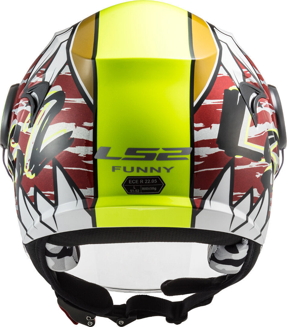 Casco Bambino Of602 Funny Ls2 - Casco Jet Crunch White Hi-vis - 4
