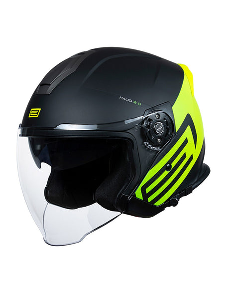 Palio 2.0 Scout Fluo Yellow Black Gloss Casco Jet Origine - 1