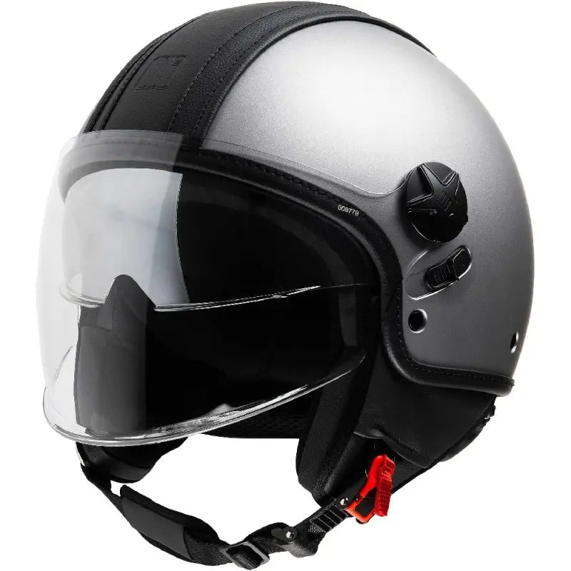 Casco Jet Top Cube Doppia Visiera con Rifinitura In Pelle Motocubo