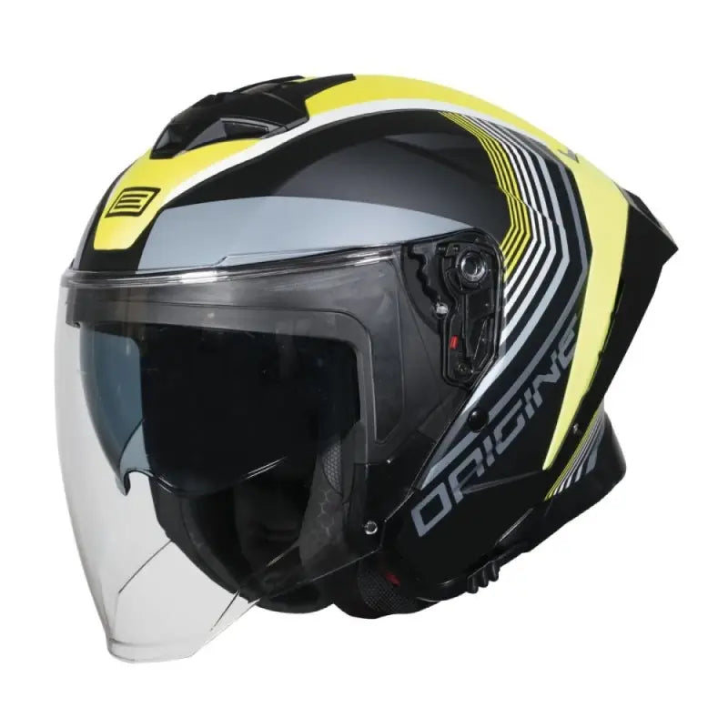 Aprica Shade Yellow Black Matt 22.06 Casco Jet con Visierino Del Sole Origine