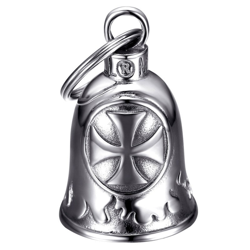 Guardian Bellcampanella Porta Fortuna Moto 316l Acciaio Croce Di Cavalliere Dell'ordine Dei Templari