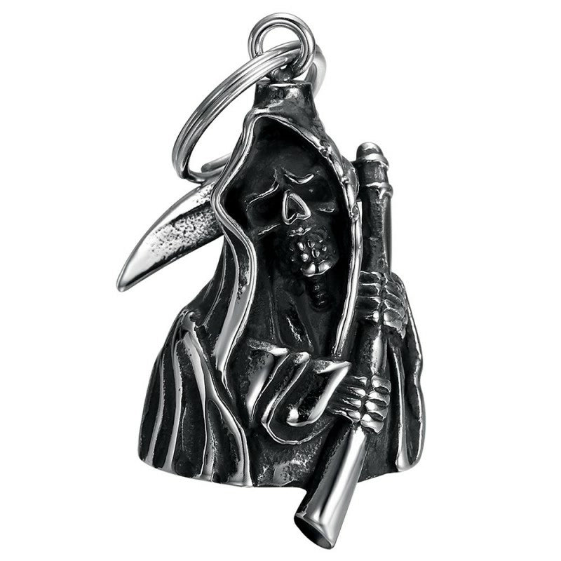 Guardian Bell Campanella Portafortuna Per Moto Mocy Bell Triker Acciaio Inox Nero