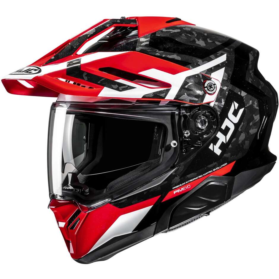 Rpha60 Dakar Mc1 Nero-bianco-rosso Casco Integrale In Fibra  Adventure Hjc