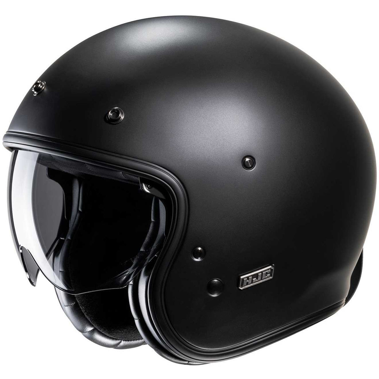 V31 Semi Flat Black Casco Jet Vintage In Fibra Hjc
