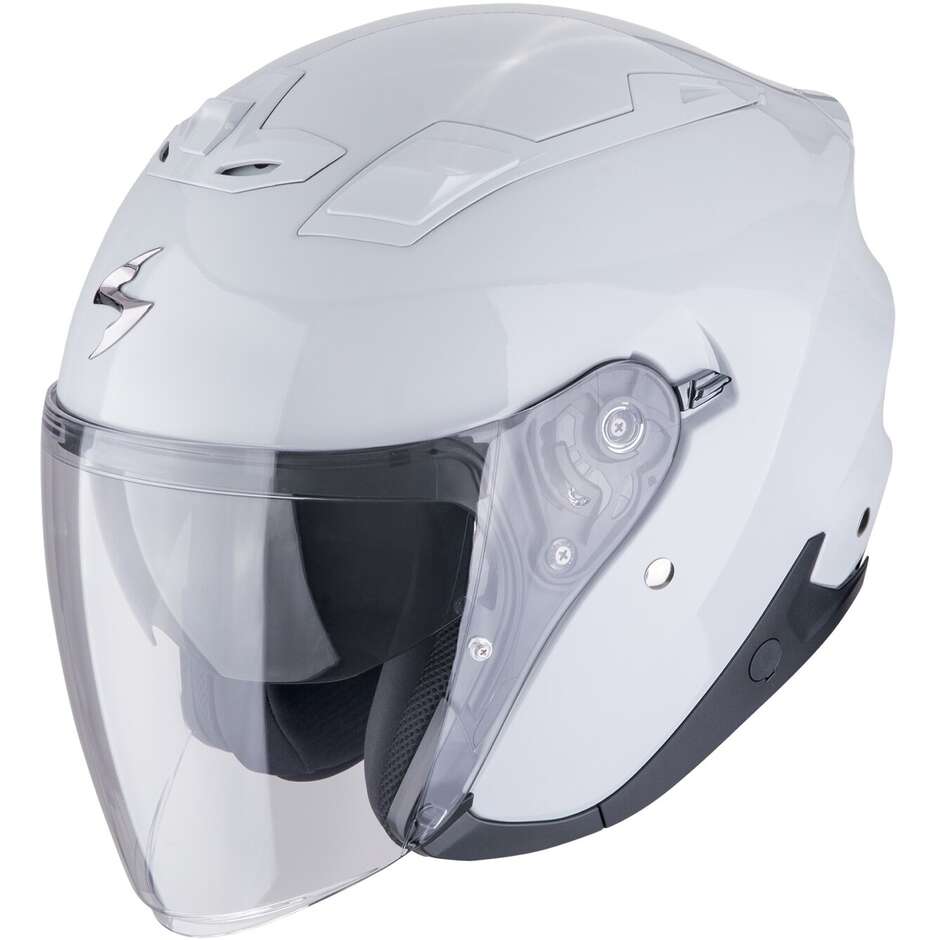 Exo-z1 Solid Grigio Chiaro Casco In Fibra Doppia Visiera Scorpion