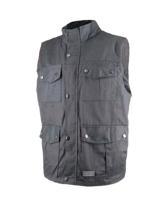 Gilet Skip Gilet In Cotone Leggero Traspirante 4 Tasche Black Oj