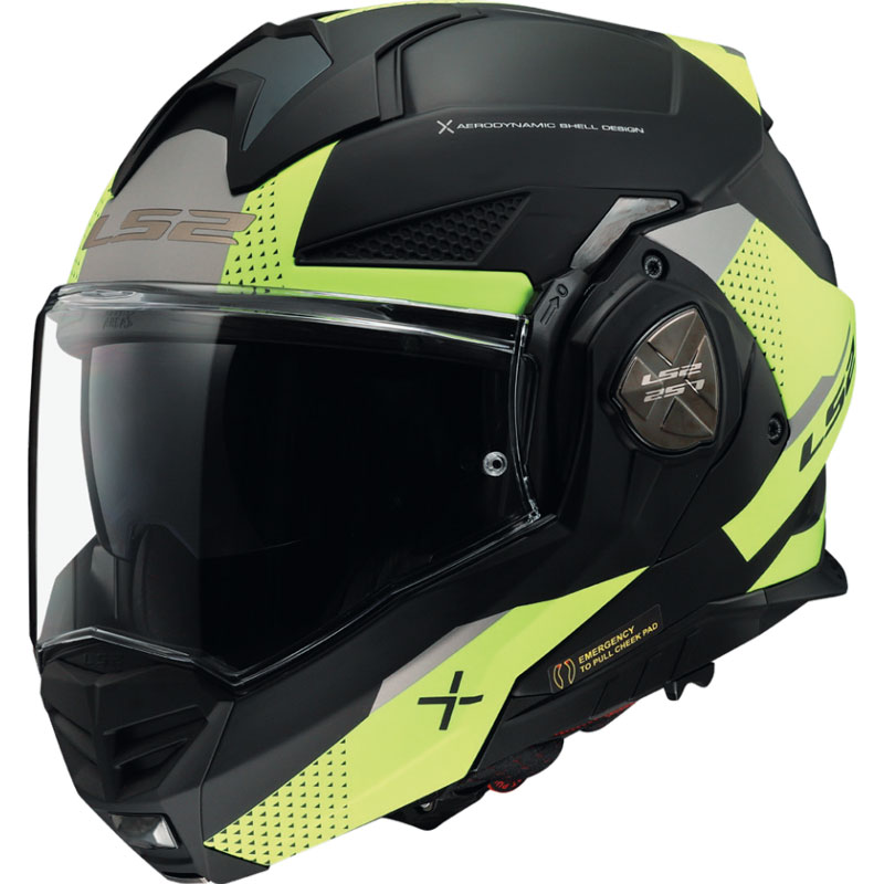 Ff901 Advant X Oblivion M.black H-v06 Black/yellow Casco Convertibile Ls2