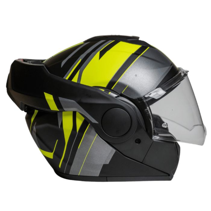 Casco Convertibile Artra Ece 22.06 Nero/argento/giallo con Pinlock'70  Mph