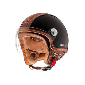 Pelledura Nero Opaco Casco Jet Helmo