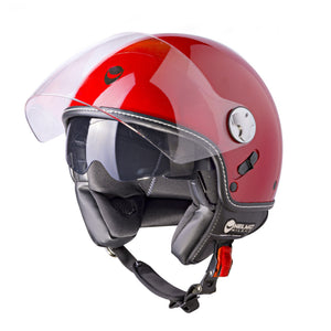 Eos Red Casco Jet Doppia Visiera Helmo Milano