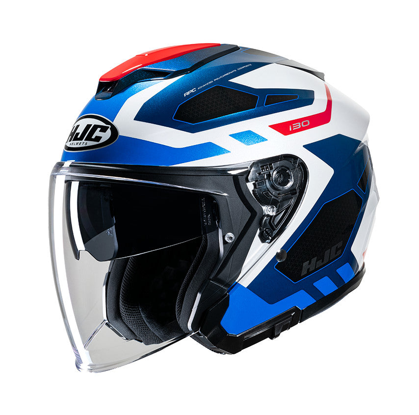 I30 Aton Mc21 Casco Jet Policarbonato  Bianco Rosso Blu Hjc