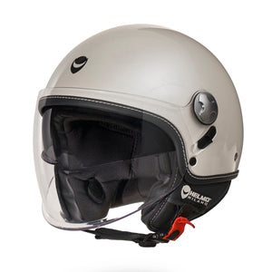Eos Pearl White Casco Jet con Doppia Visiera 06 Helmo Milano