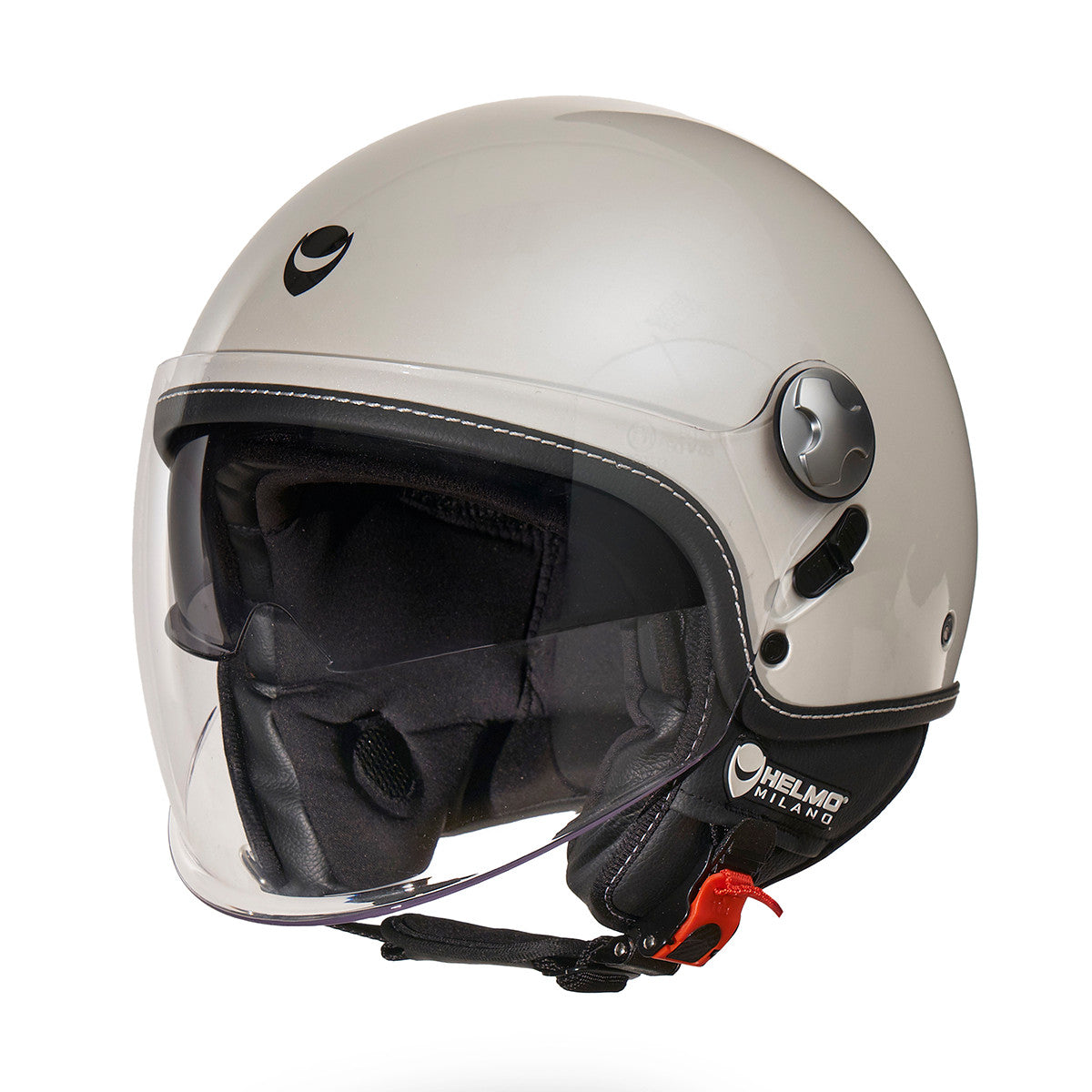 Eos Pearl White Casco Jet con Doppia Visiera 06 Helmo Milano