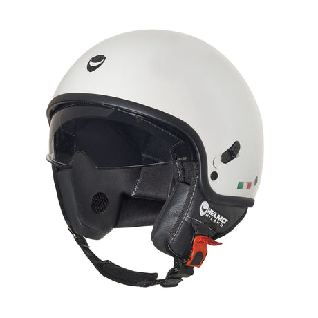 Puro Slider Pearl White Casco Jet Helmo Milano