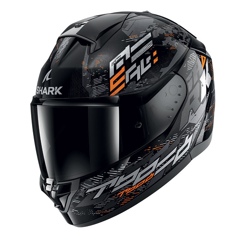 Ridill 2 Molokai Black Silver Orange Casco Integrale Doppia Visiera Shark
