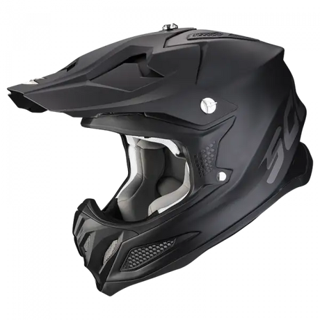 Vx-22 Air Nero Opaco Casco Cross In Fibra Scorpion