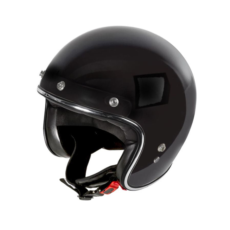 G02x Casco Jet Fiberglass 3 Bottoni Nero Lucido Garibaldi