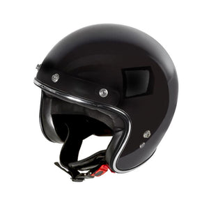 G02x Casco Jet Fiberglass 3 Bottoni Nero Lucido Garibaldi