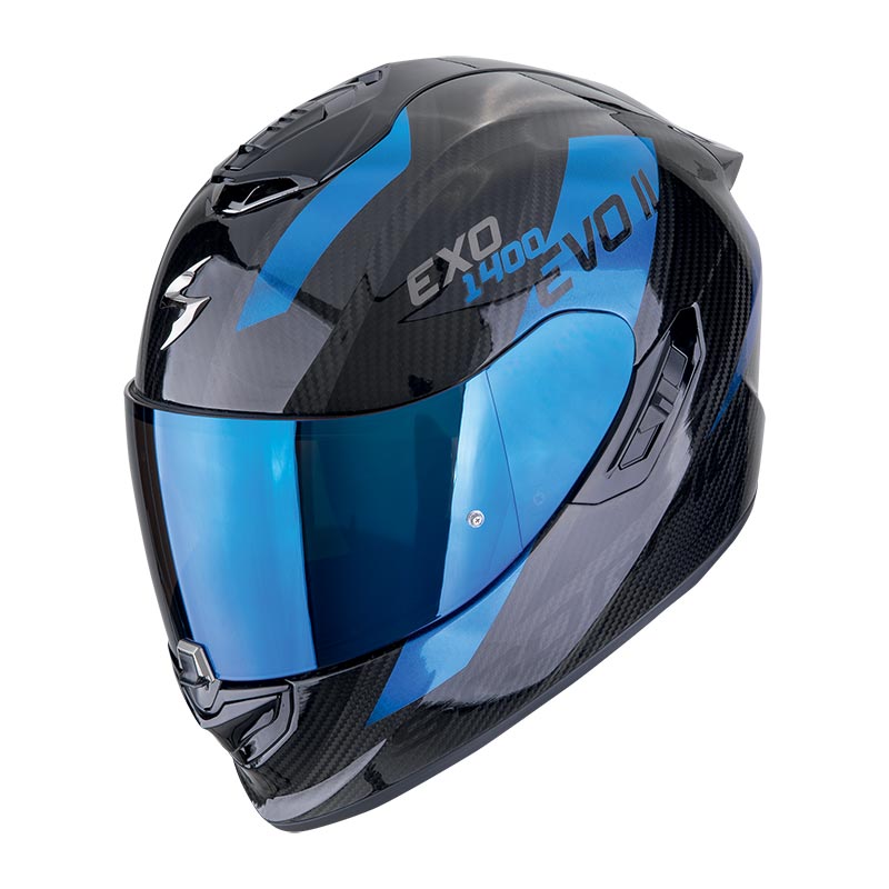 Exo 1400 Evo Ii Carbon Air Platted Nero-blu Integrale Scorpion