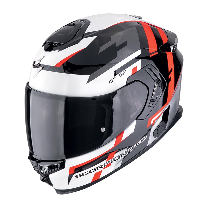 Exo-gt Sp Air Tornado Nero-rosso Casco Integrale In Fibra Scorpion