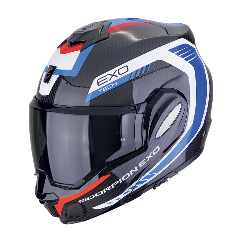 Exo Tech Carbon Cosy Nero-blu-rosso Convertibile Scorpion