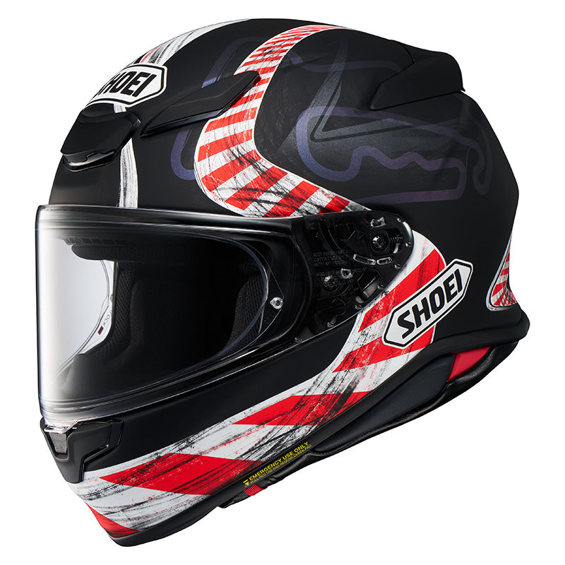 Nxr2 Knee Down Tc-5  Nero-bianco-rosso Opaco Casco In Fibra Shoei